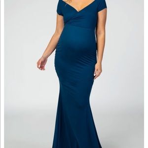 Off Shoulder Wrap Maternity Photoshoot Gown/Dress